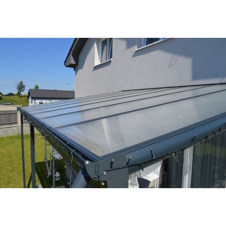 Hliníková pergola LANITPLAST WALL 53 antracit + opál PC - 6