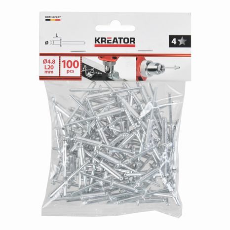 Trhací nýty Kreator 4,8x20mm 100ks KRTH62707