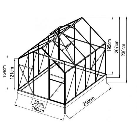 Zahradní skleník VespaGarden 250x190x195 cm / 4,8m2 + základna ZDARMA - 4