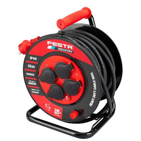 Venkovní prodlužovací kabel na bubnu 25m 3x2,5mm² FESTA INDUSTRY 37740
