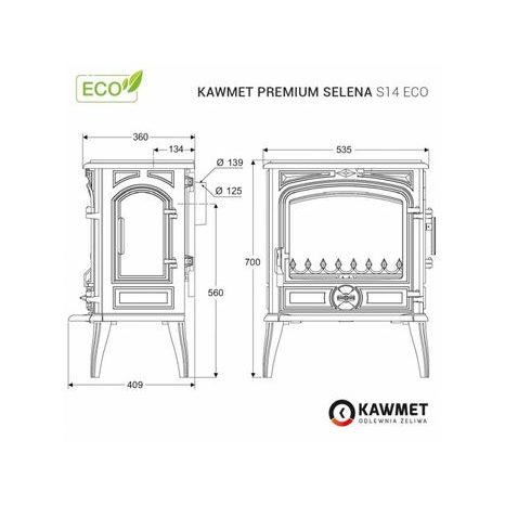 Krbová kamna KAWMET Premium SELENA S14 ECO - 6