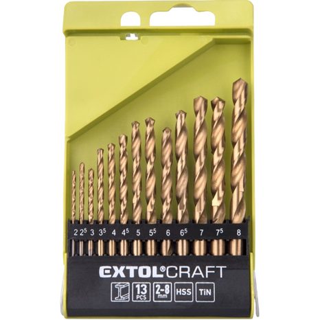 Sada spirálových vrtáků HSS EXTOL CRAFT do kovu ∅2-8mm 1118A