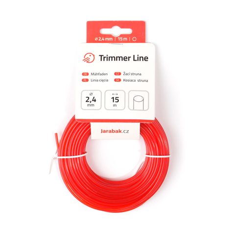 Žací struna Jarabák kulatá 2,4 mm x 15 m