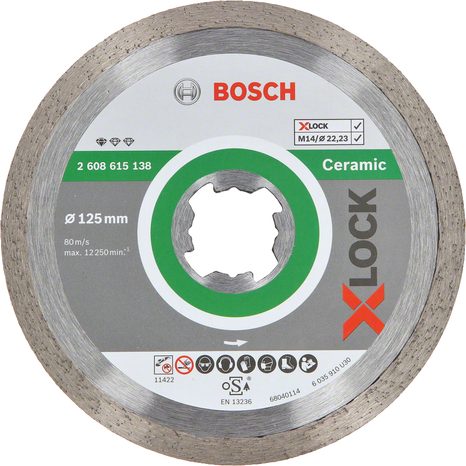 Diamantový řezný kotouč Bosch Standard for Ceramic X-LOCK 125 mm 1 ks 2608615138