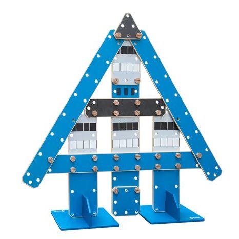 Dřevěná modrá stavební sada Classic World - 2