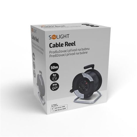 Predlžovací kábel SOLIGHT 3x1,5mm2 bubon 50m, 4x zásuvka PB02 - 6