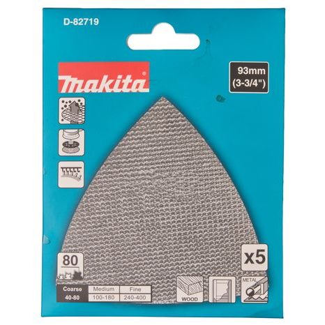 5x Brúsny papier Makita 93x93x93 mm, A80 - 2