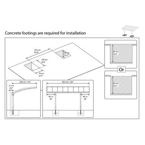 Hliníkový přístřešek s obloukovou střechou Palram Arizona 5000 - 10