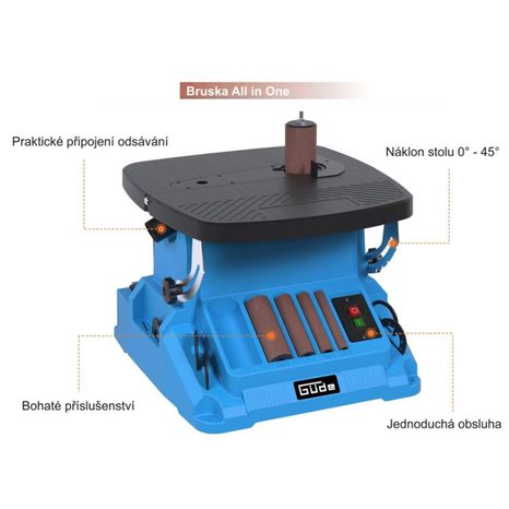 Poškozeno - Elektrická pásová a válcová bruska GÜDE GSBSM 500 - 11