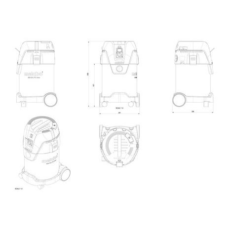 Elektrický vysavač Metabo ASA 30 L PC INOX - 3