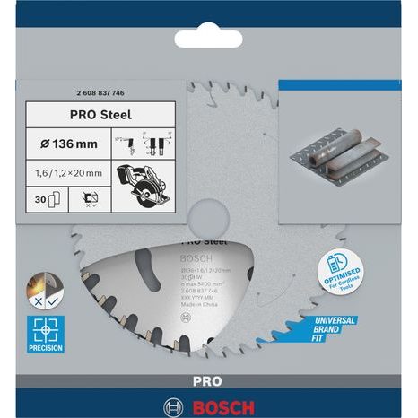 Pilový kotouč Bosch PRO Steel 136 mm 30T 2608837746 - 2