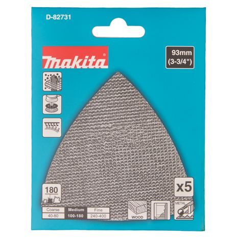 5x Brúsny papier Makita 93x93x93 mm, A180 - 2