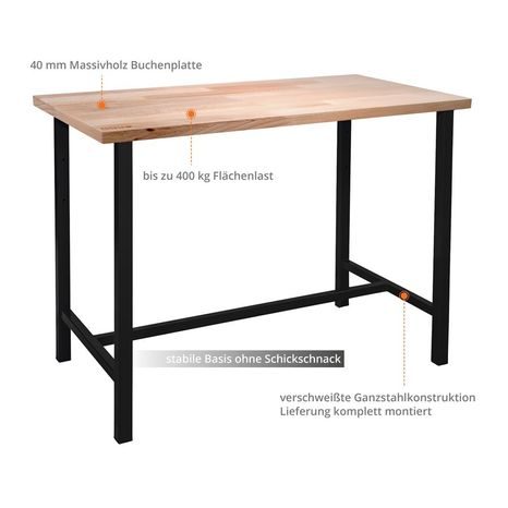 Dílenský stůl GÜDE Black Line P 1200 S 40837 - 2