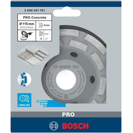 Brusný diamantový hrncový kotouč Bosch PRO Concrete 115 mm 2608601761 - 2