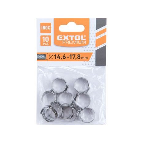 EXTOL PREMIUM 8865175 - spona na hadicu, 10ks, ∅17,8mm, INOX - 2