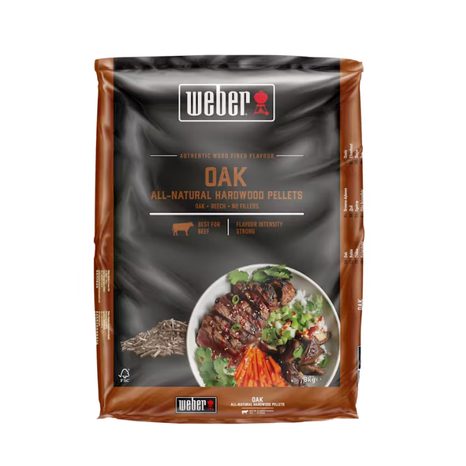 Přírodní dřevěné pelety Weber - dub, 8 kg