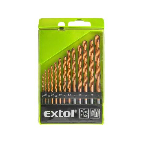 EXTOL CRAFT 1118A - vrtáky do kovu, sada 13ks, ∅2-8mm, po 0,5mm, HSS - 2