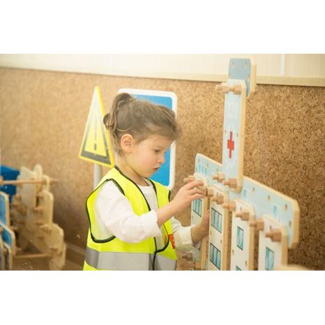 Dřevěná světle modrá stavební sada Classic World - 6