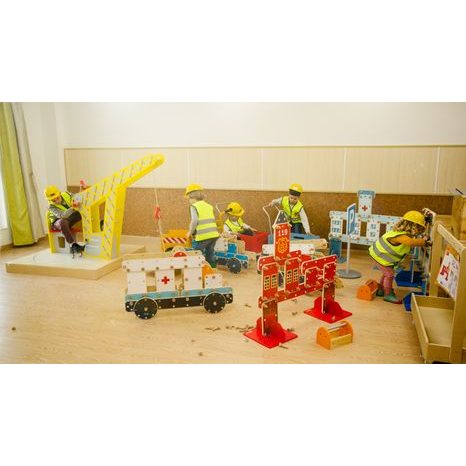 Dřevěná modrá stavební sada Classic World - 4