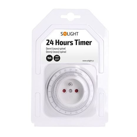 Časový spínač SOLIGHT, 24 h., vypínač, 1 režim DT06 - 8