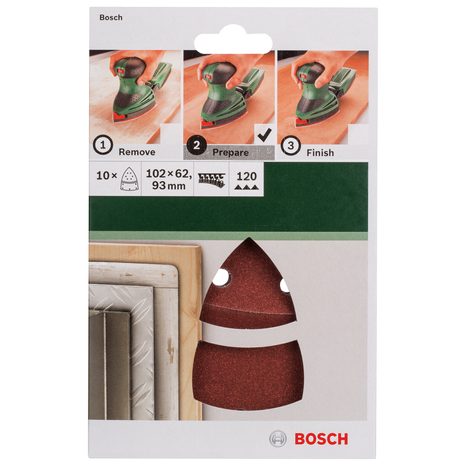 10x Brusný papír Bosch 102x62/93 G120 2609256A64 - 2