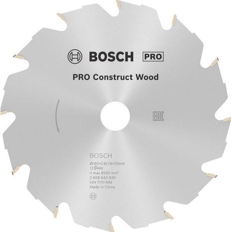 Pilový kotouč Bosch PRO Construct Wood 160 mm 12T 2608640630