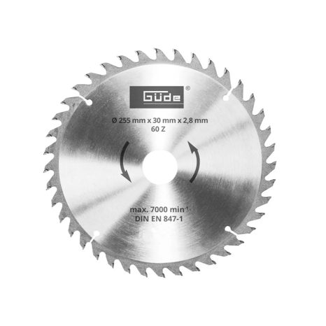 Pilový kotouč na dřevo GÜDE 255 mm 60T 55263