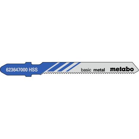 Plátky pro přímočaré pily Metabo 5 ks "basic metal" 51/ 1,2 mm, HSS 623647000