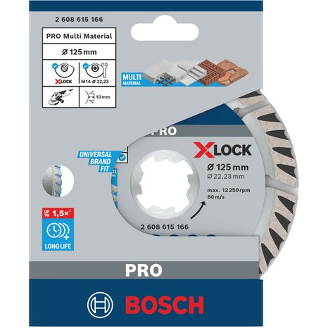 Diamantový dělicí kotouč Bosch PRO X-LOCK 125mm 1 ks 2608615166 - 2