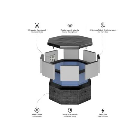 Vířivý bazén CF COMO 6 FLINT GREY - 3
