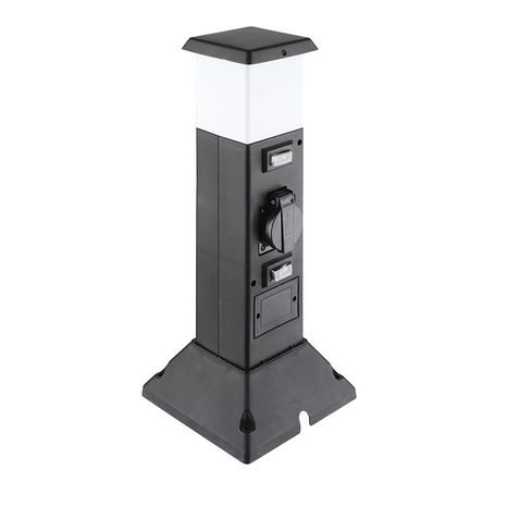 Zahradní sloupek SOLIGHT s LED osvětlením, 2 zásuvky PG05