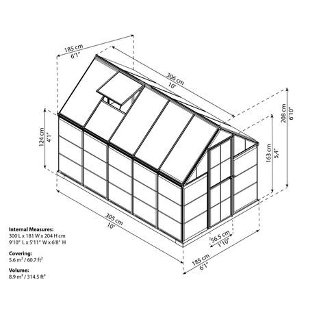 Skleník polykarbonátový Palram hybrid 6x10 - 2