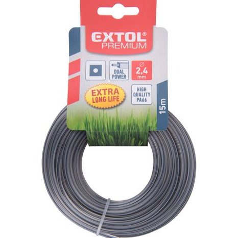 Struna s jádrem čtvercová EXTOL PREMIUM 2,4 mm x 15 m