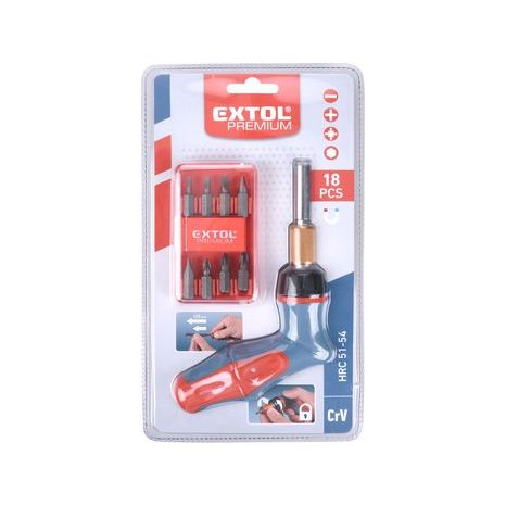 EXTOL PREMIUM 8819191 - šroubovák ráčnový s hroty, sada 18ks - 4