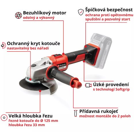 Aku úhlová bruska Einhell AXXIO 4431140 - 6
