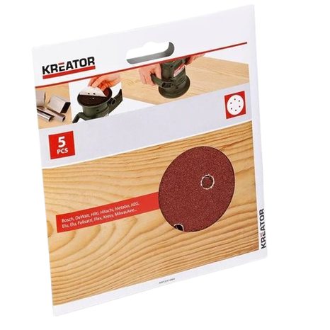 5x Brusný papír Kreator 115 mm G180 KRT230008 - 2