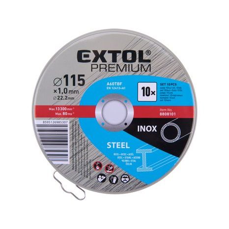 10 x Řezný kotouč EXTOL PREMIUM 115 x 1 mm 8808101