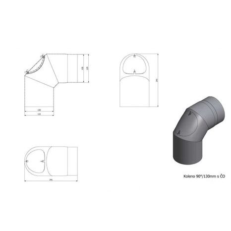 Sada kouřovodů HOMELUX 130 mm, SET 130-01 - 3