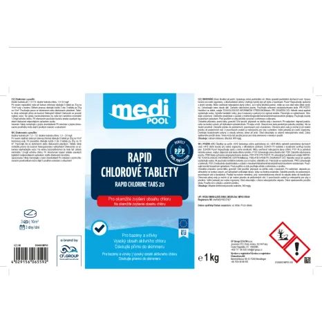 Rapid - chlorové tablety mediPOOL 20 g 1,0 kg - 3
