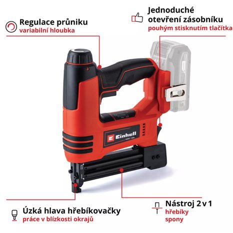 Aku sponkovačka/hřebíkovačka Einhell TE-CN 18 Li 4257790 - 3