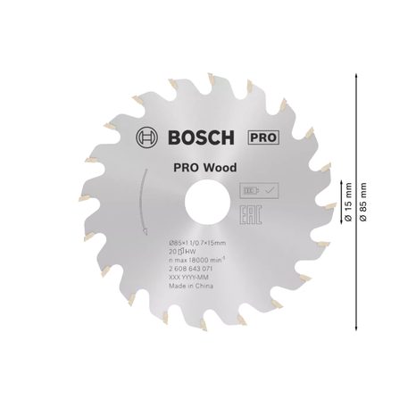 Pilový kotouč Bosch PRO Wood 85 mm 2608643071 - 3