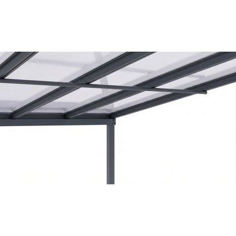 Hliníková pergola LANITPLAST WALL 33 antracit + opál PC LG2118 - 5