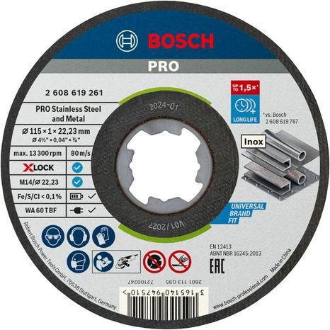 Řezný kotouč Bosch PRO Stainless Steel and Metal 115 x 1 mm 2608619261