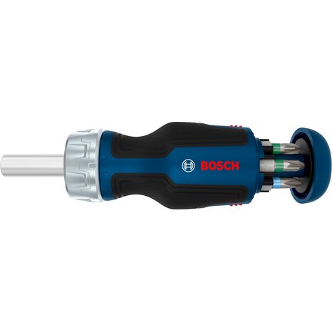 Ráčnový krátký šroubovák Bosch se zásobníkem 6 ks bitů 1600A039PW