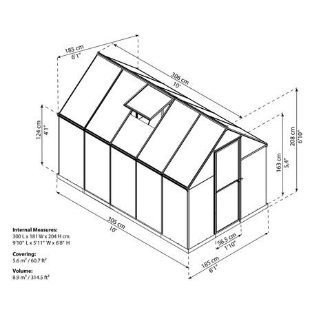 Skleník polykarbonátový Palram multiline 6x10 - 2