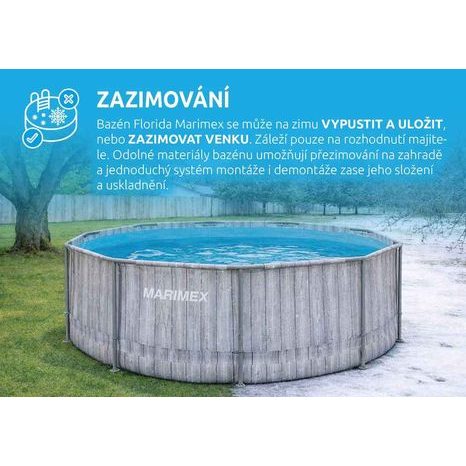 Bazén Florida Marimex 3,05 x 0,91 m ŠEDÉ DŘEVO vč. skimmeru 10340316 - 5