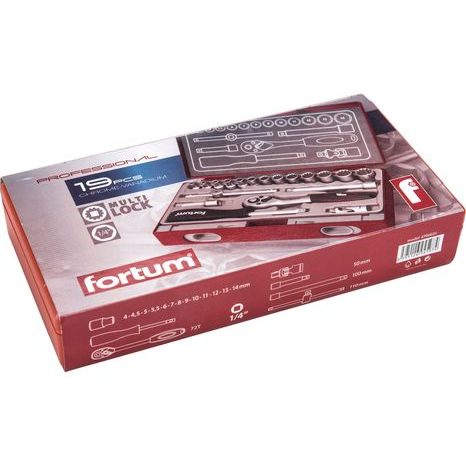 Gola sada 1/4" 19 ks FORTUM 4700031 - 2