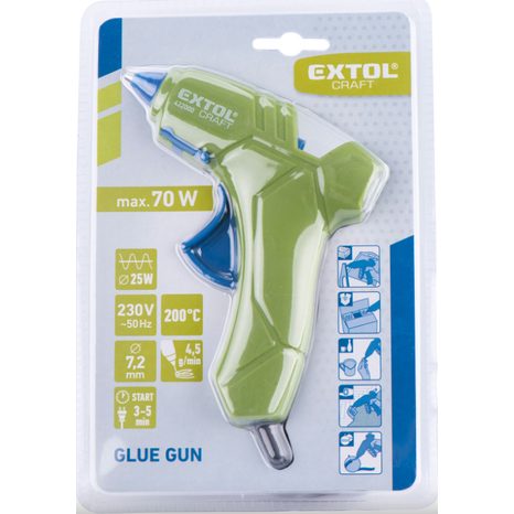 EXTOL CRAFT 422000 - pištoľ tavná lepiaca, ∅7,2mm, 25W - 3