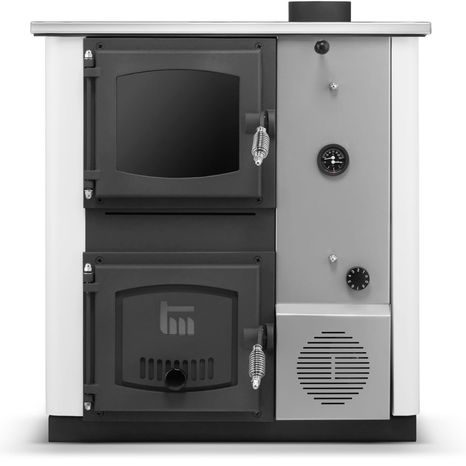 Kuchyňská kamna s výměníkem TEMY PRO 30 kW Pravá/Bílá