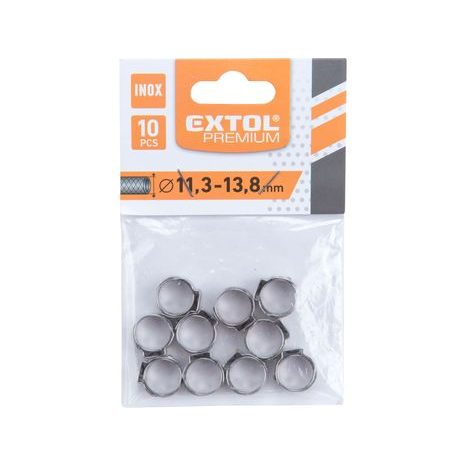 EXTOL PREMIUM 8865171 - spona na hadici, 10ks, ∅13,8mm, INOX - 2